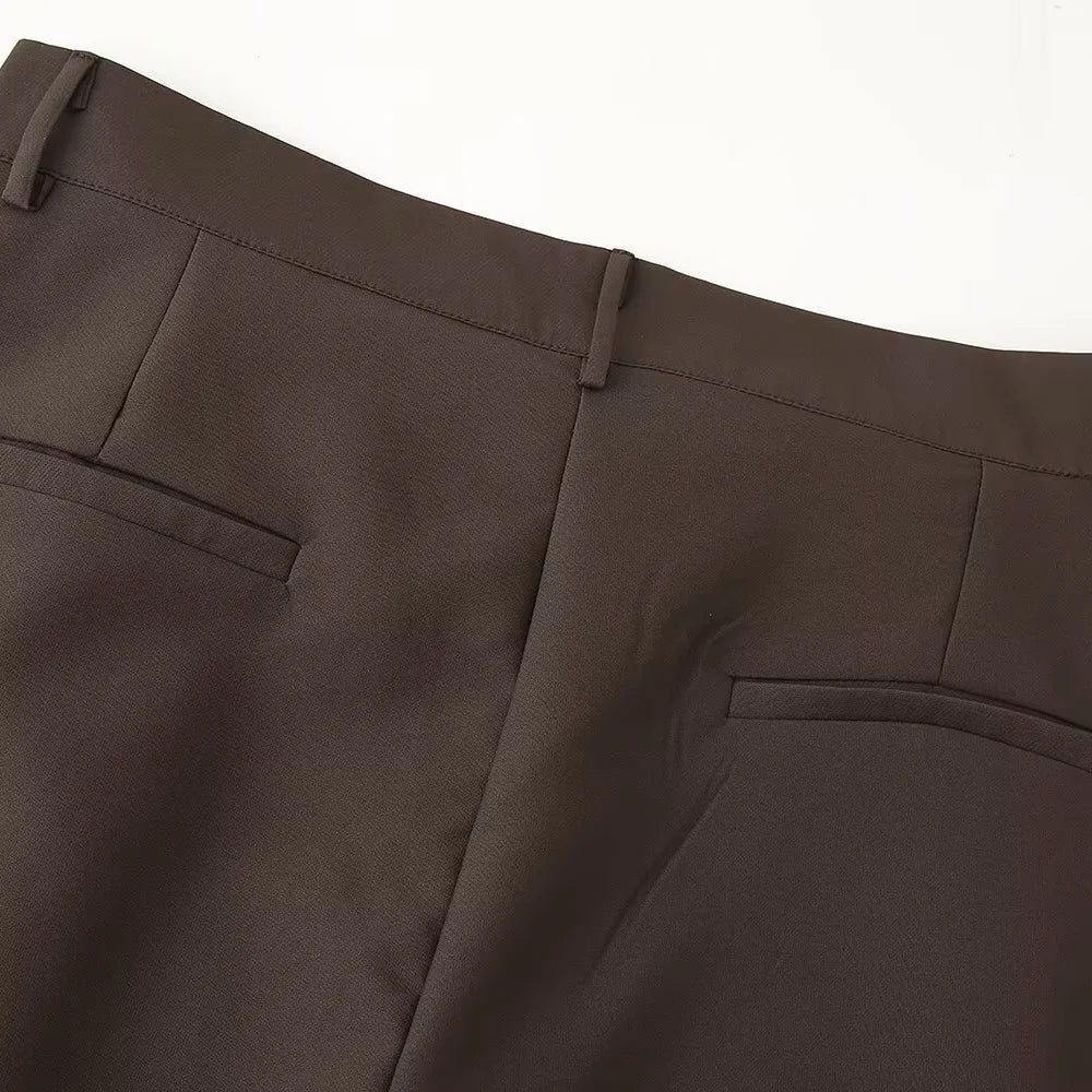 Elegant Womens Pantsuit Set Belted Jacket And Pants