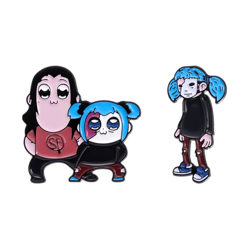 Cartoon Character Enamel Pins Set Cute Anime Brooches Fashion Accessories