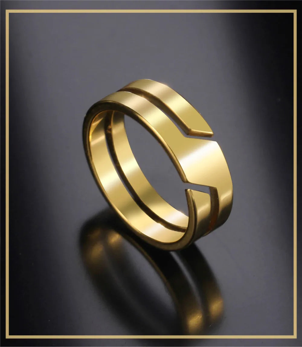 Skyrim Minimalist Stainless Steel Couple Ring in Black Casual Style for Men and Women Wedding Jewelry Gift