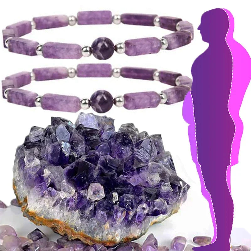 Natural Amethyst Slimming Bracelet for Women with Healing Energy for Weight Loss and Fatigue Relief
