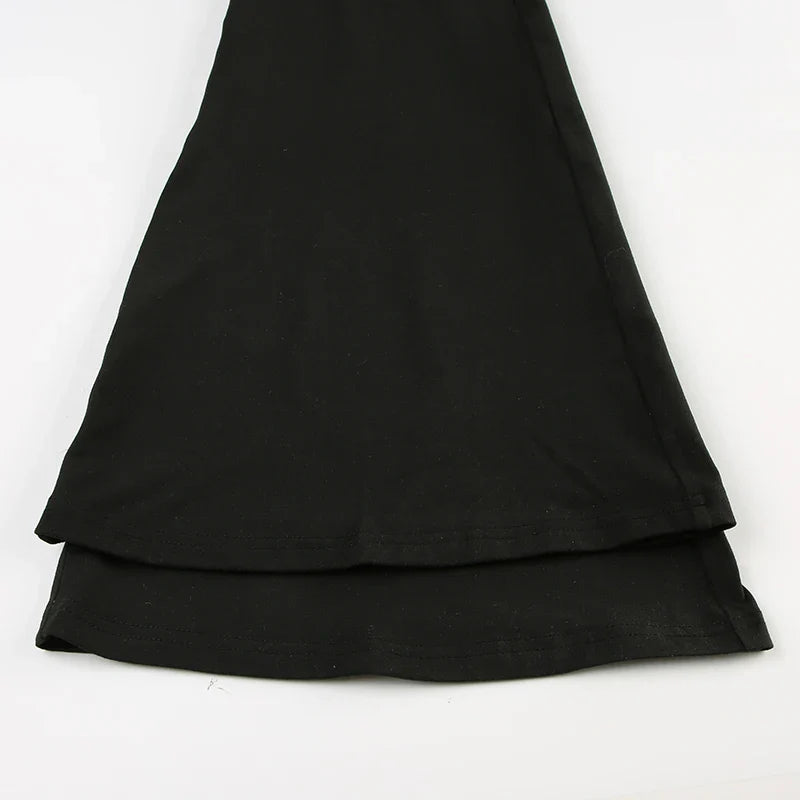 Black Strapless Elegant Long Jumpsuit for Women Slim Fit Wide Leg Flared Rompers Stylish Vacation Overalls