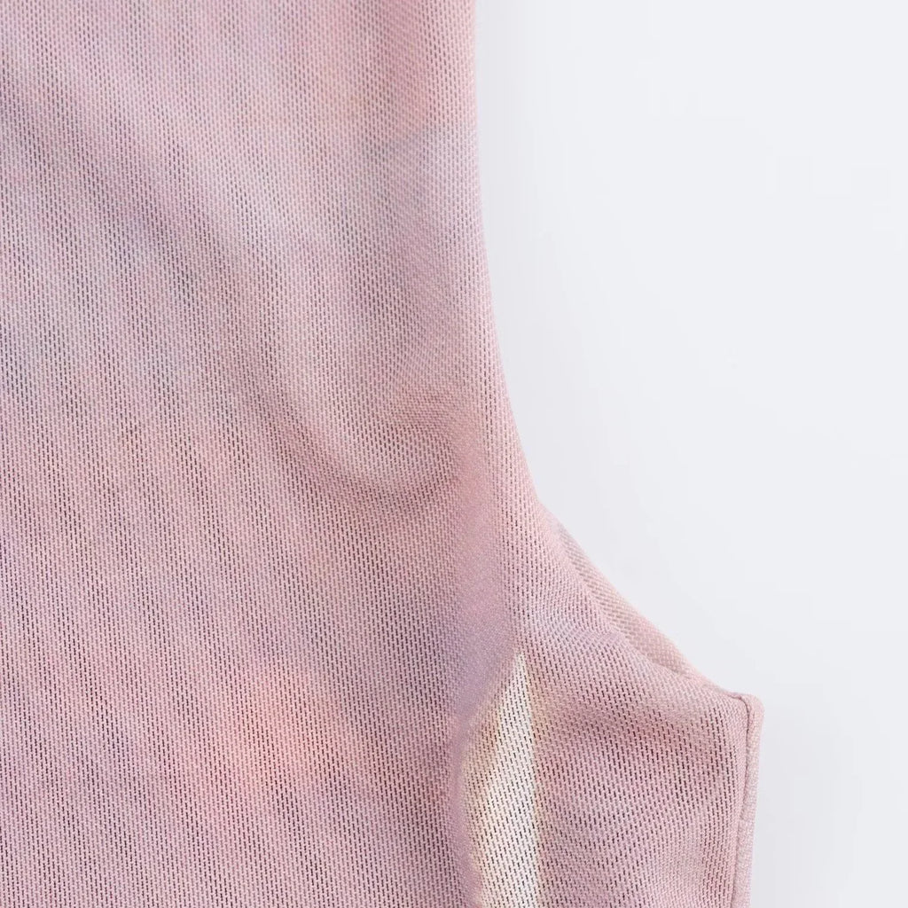 Color Block Print Suspender Dress For Women Artist Collab