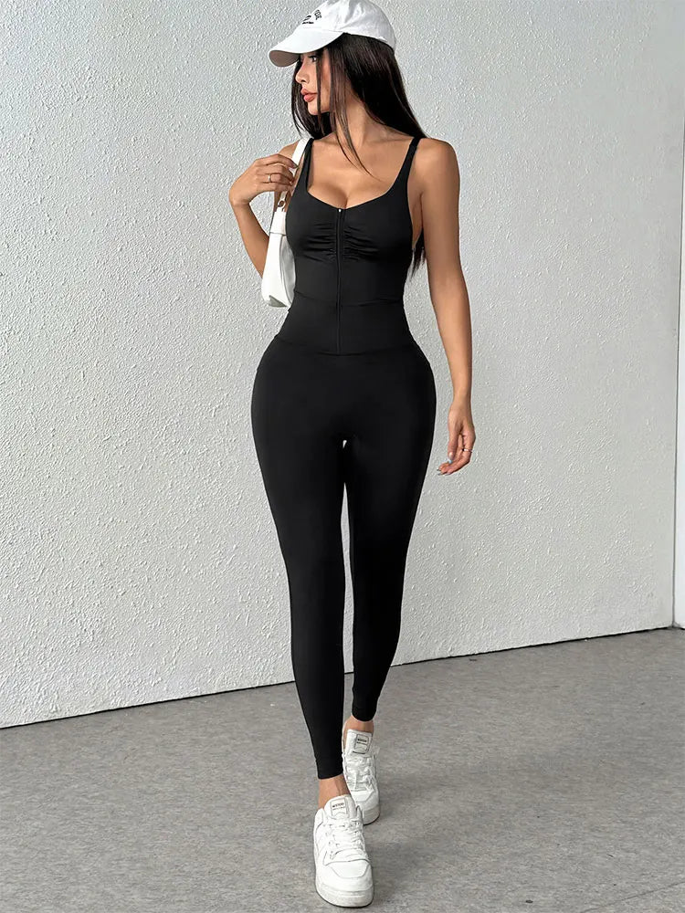 Black Backless Jumpsuit Bodycon Club Party Romper For Women