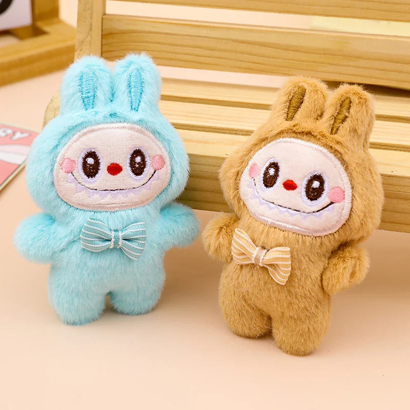 Kawaii Cartoon Labubu Plush Keychain Doll Cute Anime Pendant for Girls Birthday Gifts and Backpack Accessories