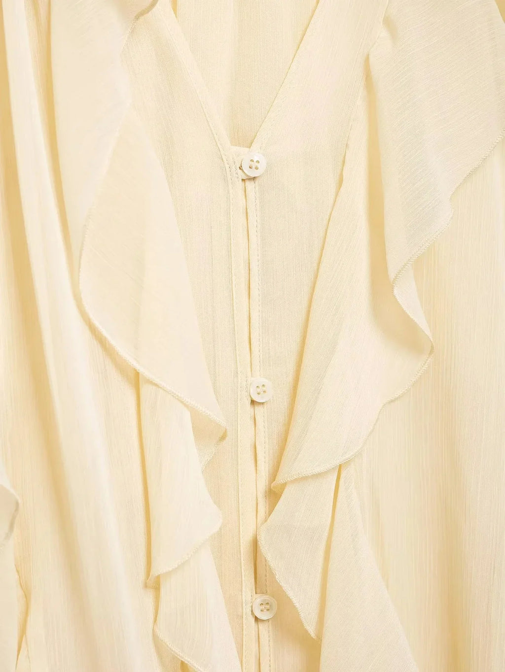 Burgundy Mesh Ruffle Blouse for Women Long Sleeve Sheer Loose Fit Elegant Party Top