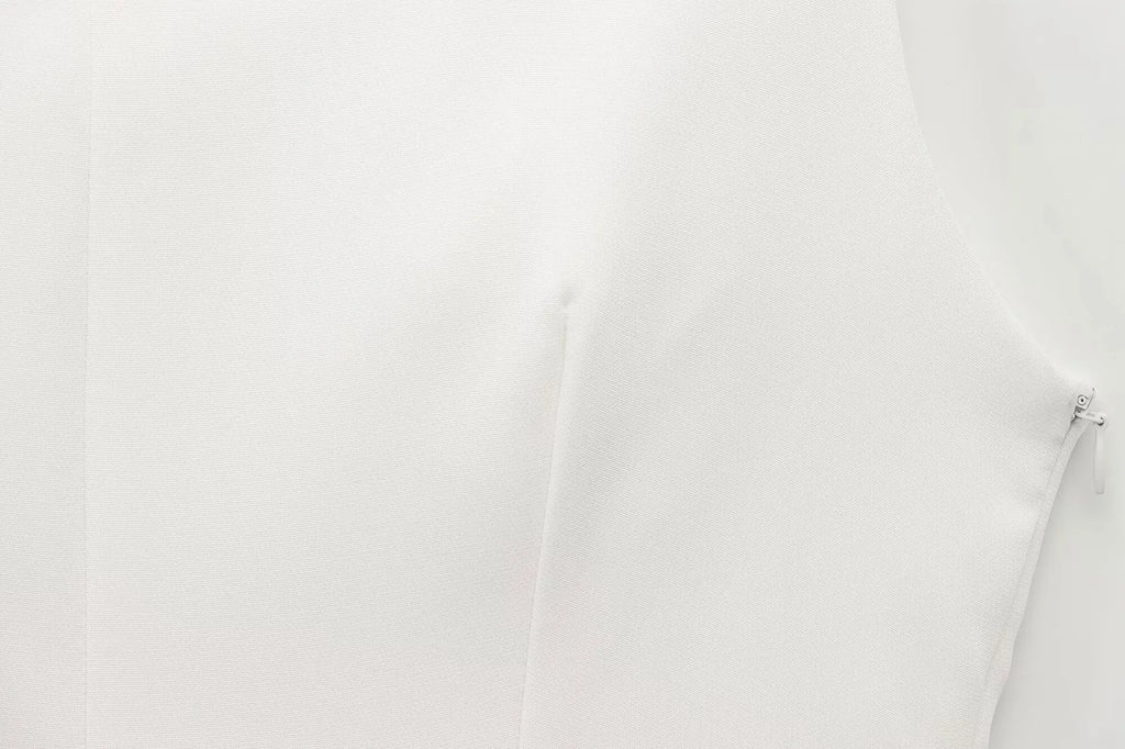 Elegant Womens Sleeveless Solid Mini Dress With Pleated Hem