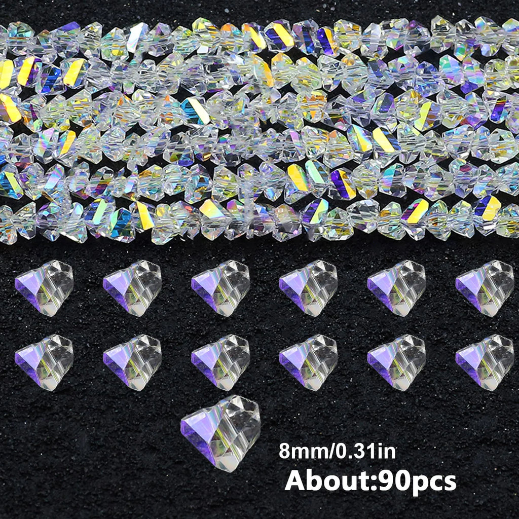 Austrian Crystal Transparent AB Glass Beads for DIY Jewelry Making in 3mm, 4mm, 6mm, 8mm Sizes