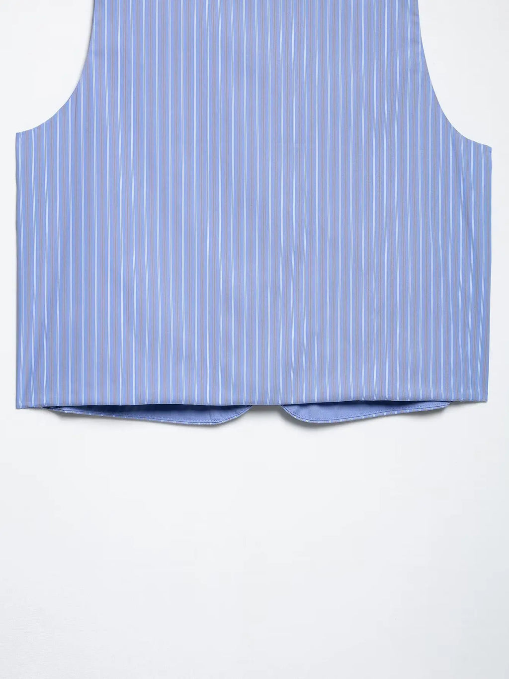 Women's Sleeveless Striped Print Button-Up Vest Blouse Chic Business Crop Top for Office and Casual Wear