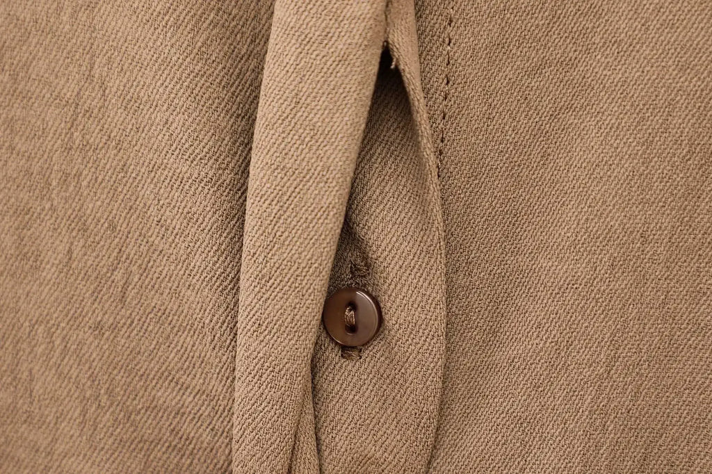 Women's Lace Up Kimono Shirt Top and Elastic Waist Wide Leg Trousers Two Piece Set