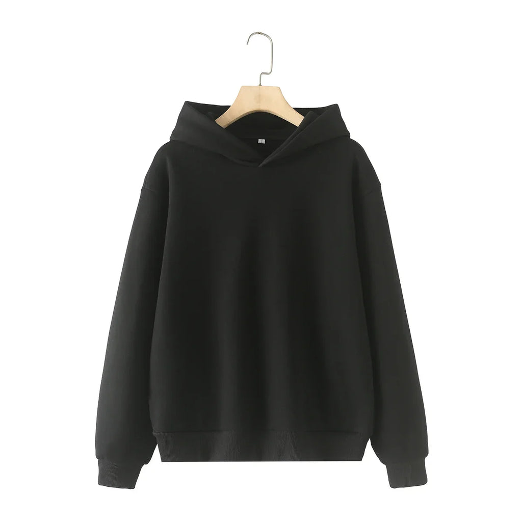 Chic Solid Hoodie and Wide Leg Trouser Set for Women with Elastic Waist and Lace-Up Detail Perfect for Casual and Commute Wear