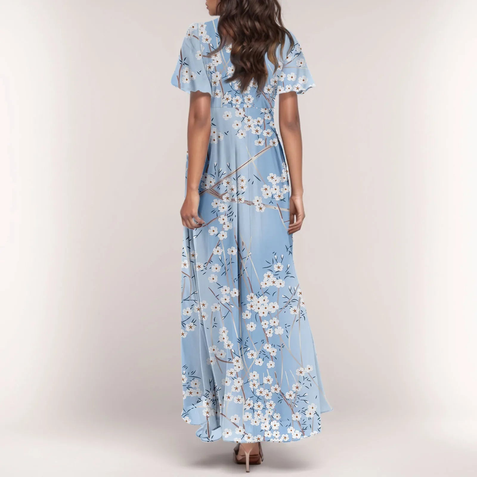 Floral Chiffon Maxi Dress for Summer Wedding Guest Chic