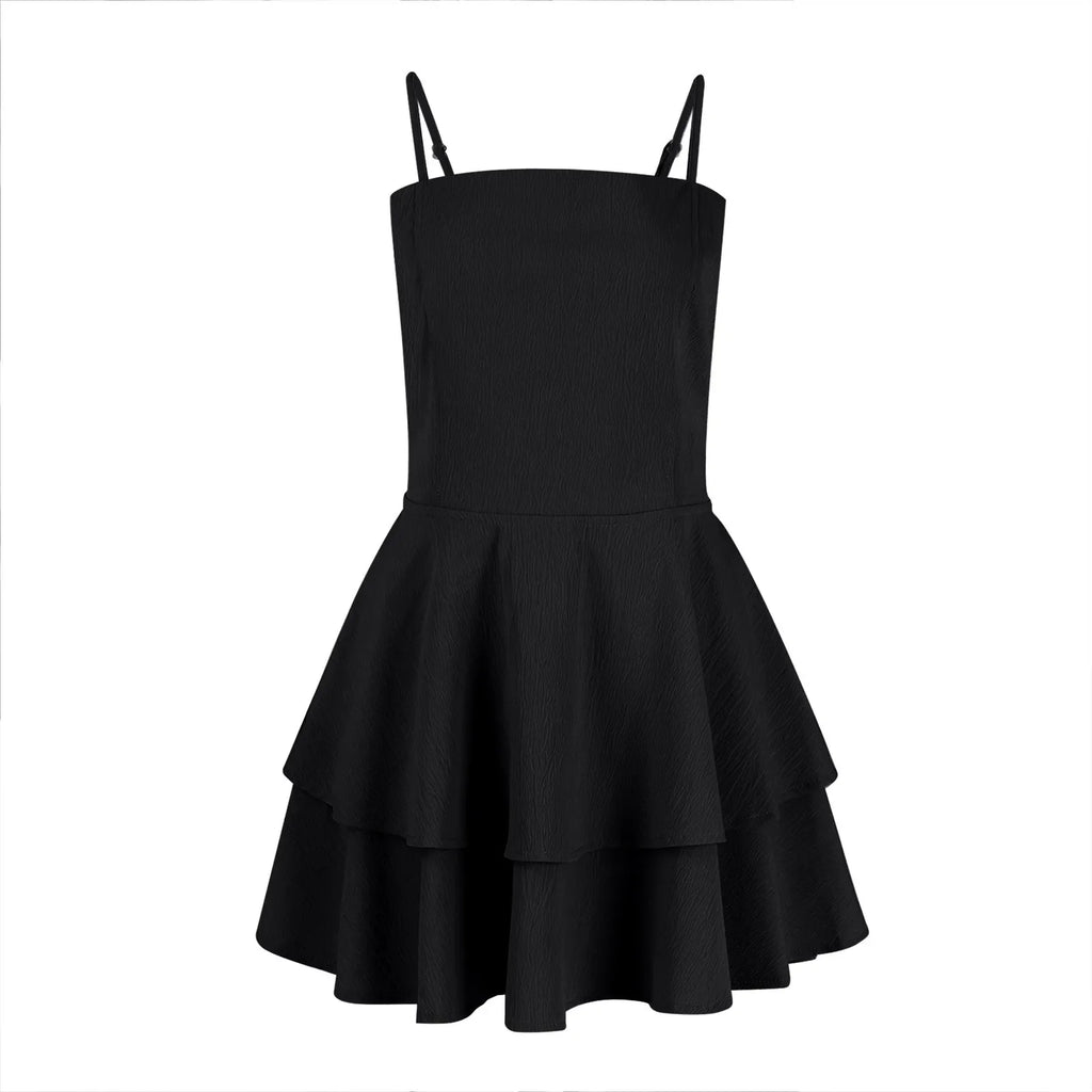 Backless Party Dress With Suspender Cake Skirt For Women