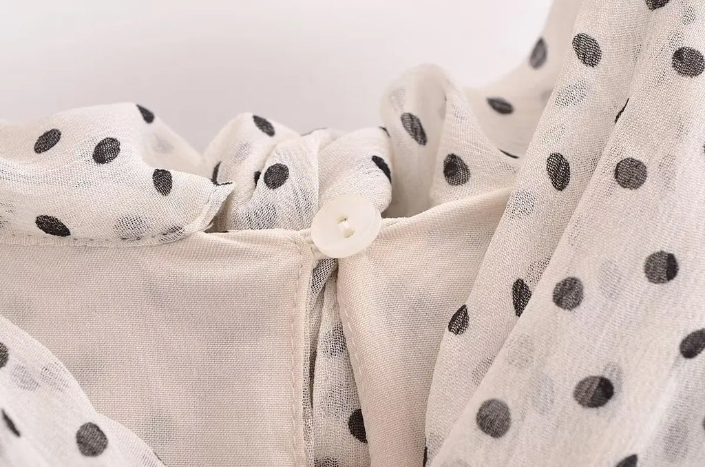 Polka Dot Halter Neck Midi Dress For Women Casual Chic