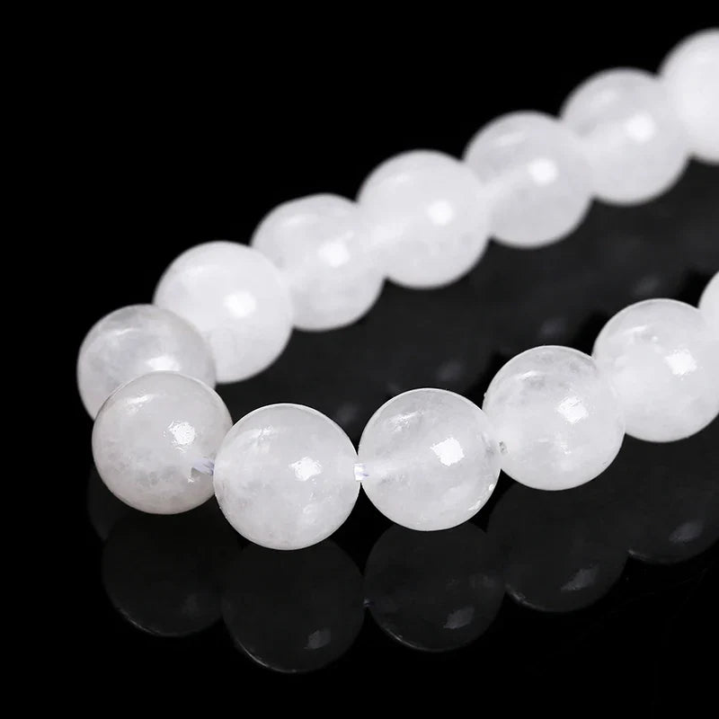 Natural White Jade Round Loose Spacer Beads for Jewelry Making DIY Necklace and Bracelet Accessories