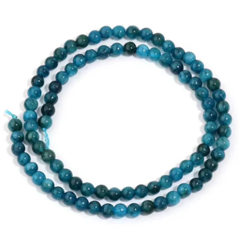 Natural Blue Apatite Stone Beads for DIY Bracelet and Jewelry Making 4mm 6mm 8mm 10mm Round Gemstone Beads