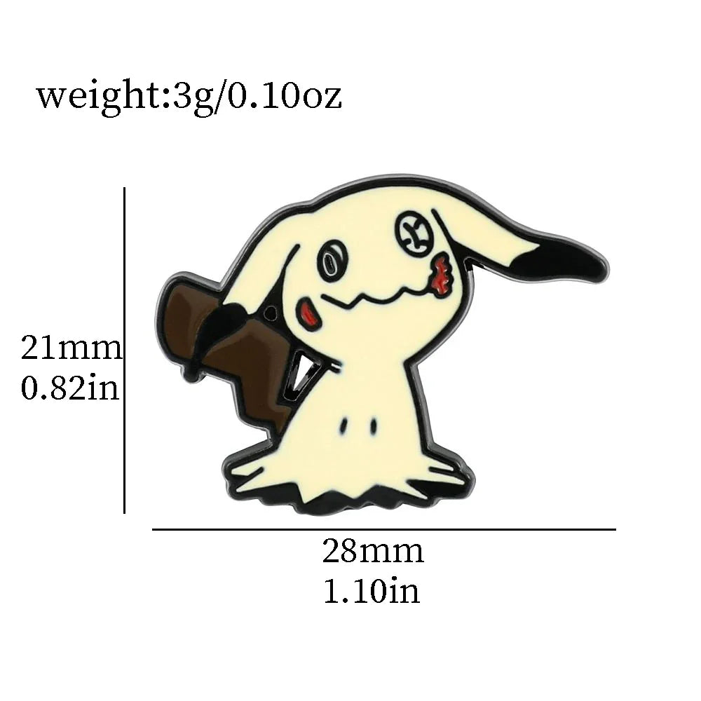 Cartoon Animal Enamel Pin Brooch Set 4 Pcs Fun Mimikyu Jewelry for Backpack Wallet and Clothes Accessories