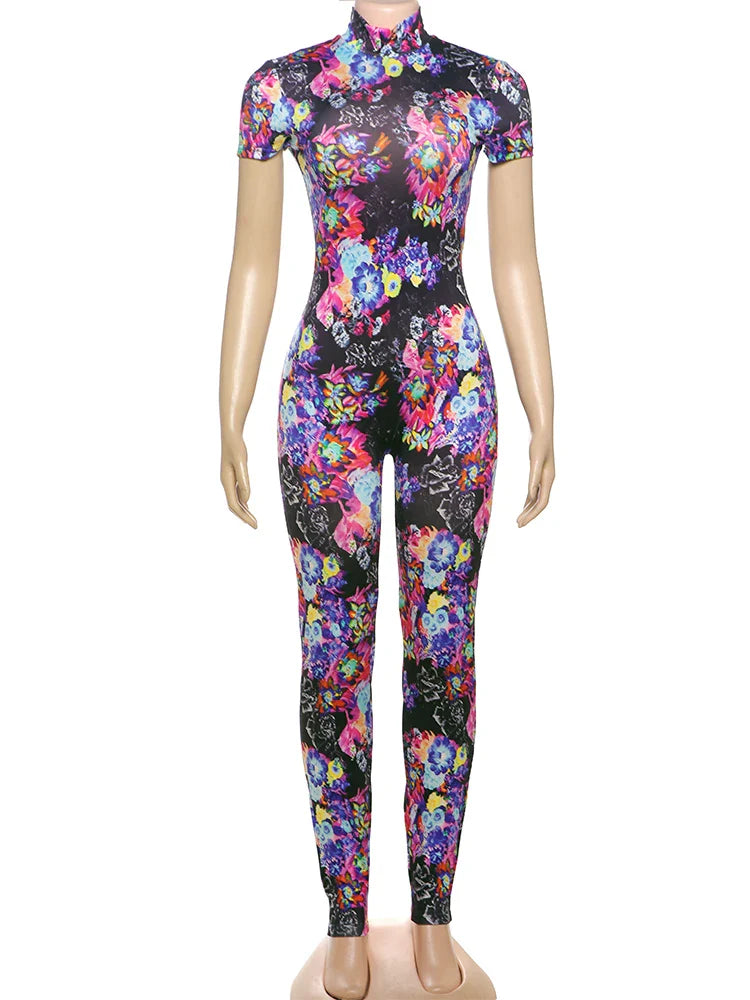 Women's Backless Peach Buttocks Jumpsuit Sporty Shorts Sleeve Casual Fitness Workout Overalls for Summer Street Activity