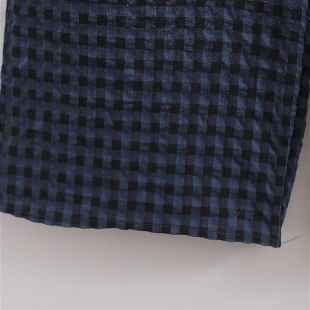 Women's Slim Fit Plaid Jumpsuit with Lace Collar Long Sleeves Casual Elegant Office Wear