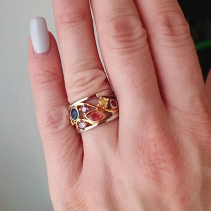 Women Crystal Quartz Ionix Ring for Weight Loss and Lymph Drainage Therapy