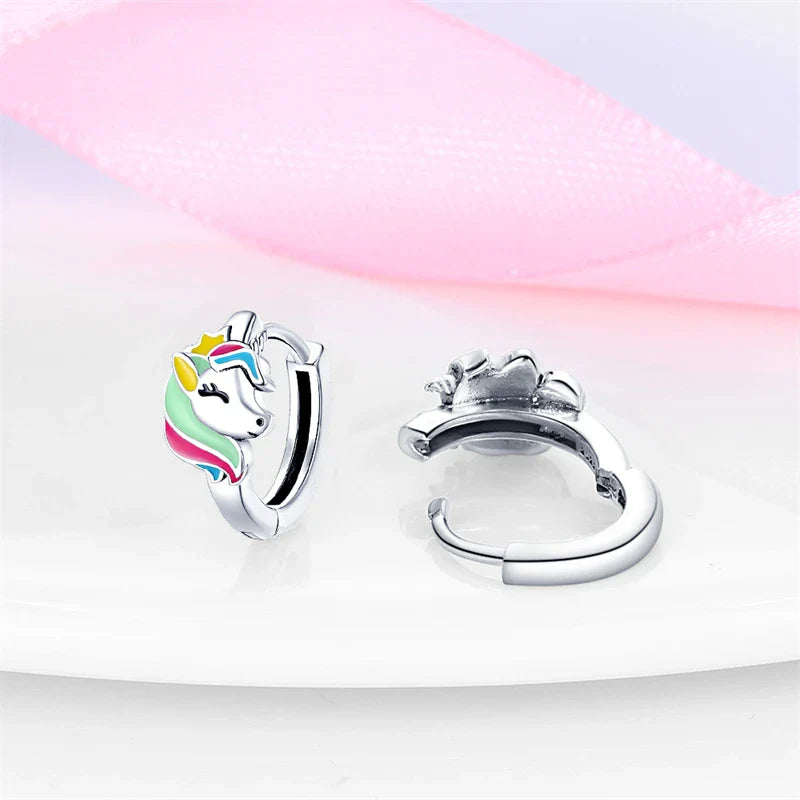 Colorful Butterfly Bee Ladybug Rainbow Flower Earrings in 925 Sterling Silver for Women Fashion Jewelry Gifts