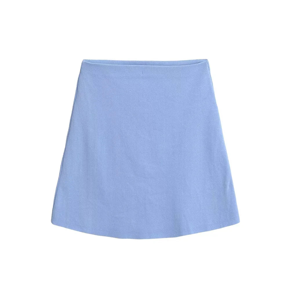 Women's Casual V-Neck Long Sleeve Knitted Cardigan and Short Skirt Set Slim Fit Stylish Two-Piece Outfit