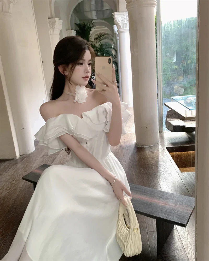 Elegant Vintage Aline Party Dress For Women Casual Prom