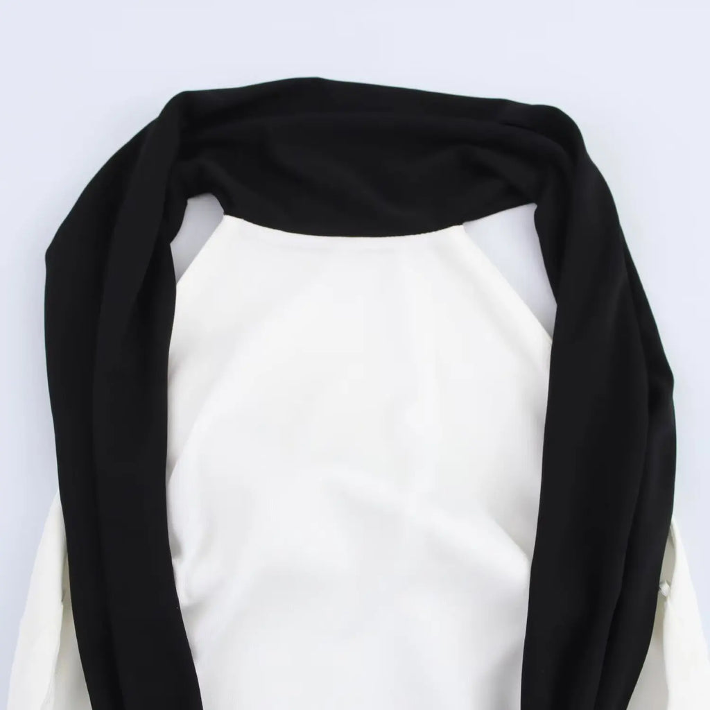 Backless Patchwork Sleeveless Dress With Round Neck