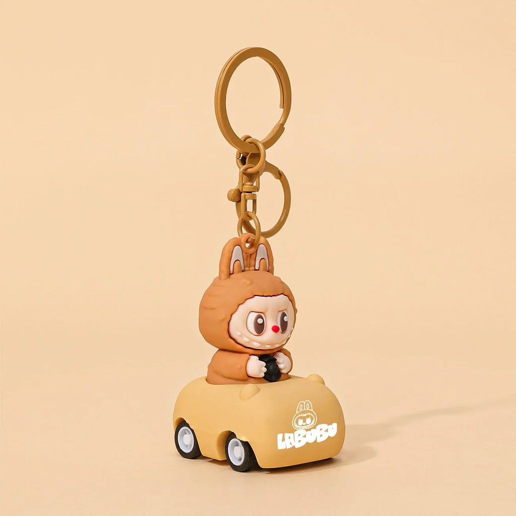 Kawaii Labubu Doll Keychain Cute PVC Pendant Toy Phone Bag Charm Car Accessories