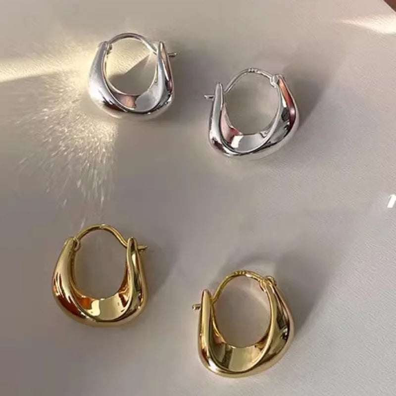 925 Sterling Silver Hoop Earrings for Women Versatile Fashion Jewelry Accessories