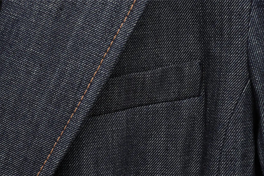 Women's Denim Jacket and Pants Set with Long Sleeve Blazer, Strapless Vest, and Straight Leg Jeans Fashion Outfit