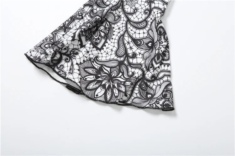 Attractive Y2K Women Jumpsuit Fashion Print Halter Neck Backless High Collar Off Shoulder Overalls for Nightclub Party