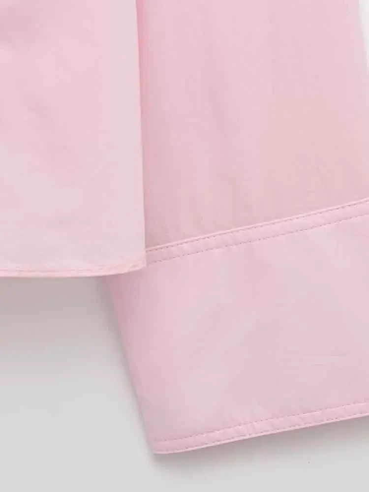 Women's Romantic Fluffy Poplin Shoulder Shirt Solid Color Versatile Fashion Top