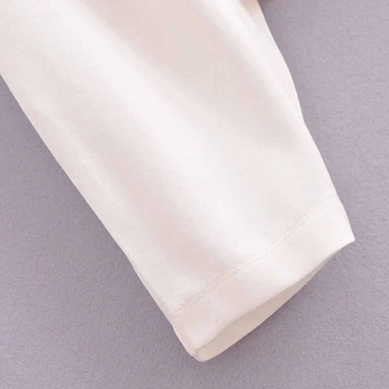 Pleated Long Sleeve Two Piece Pant Set for Women Comfortable Spring Sweatsuit