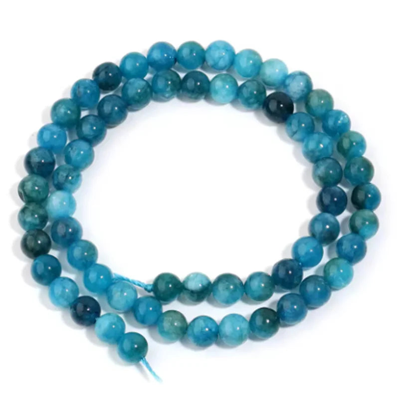 Natural Blue Apatite Stone Beads for DIY Bracelet and Jewelry Making 4mm 6mm 8mm 10mm Round Gemstone Beads