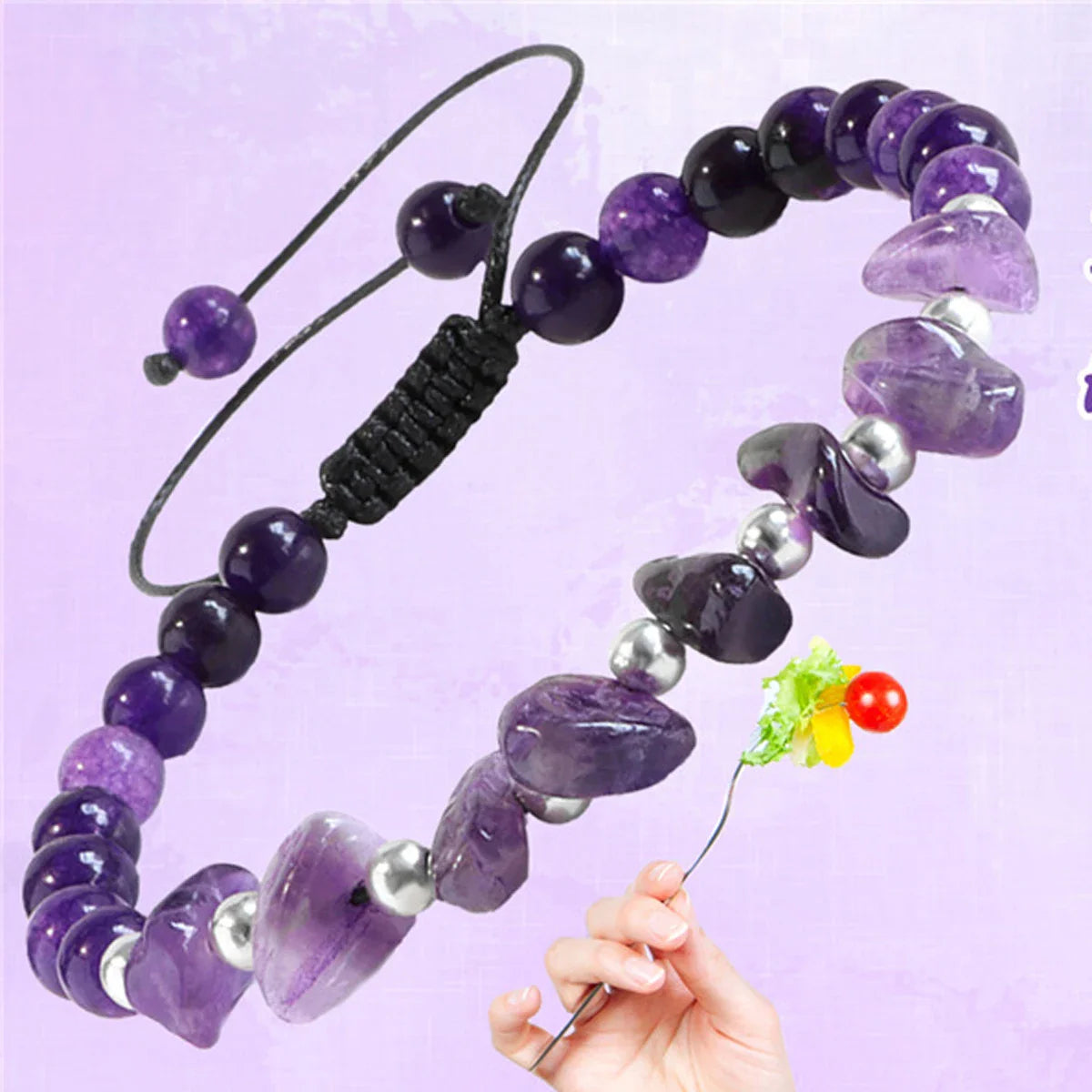 3pcs Set Amethyst Healing Bracelet for Weight Loss and Meditation - Body Purifying Crystal Jewelry for Men and Women