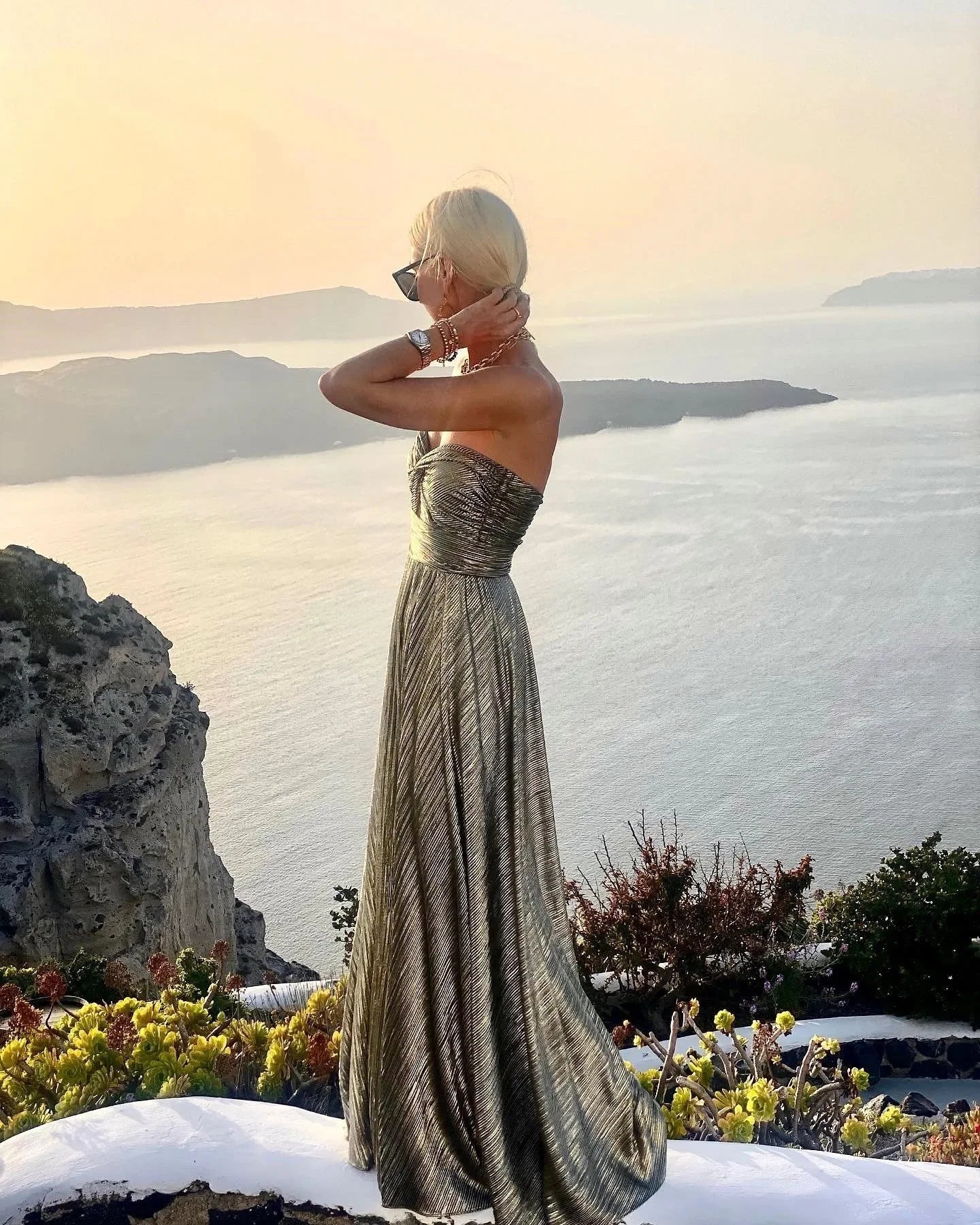 Sexy Chest Wrap Party Dress With Gold Stamping For Women