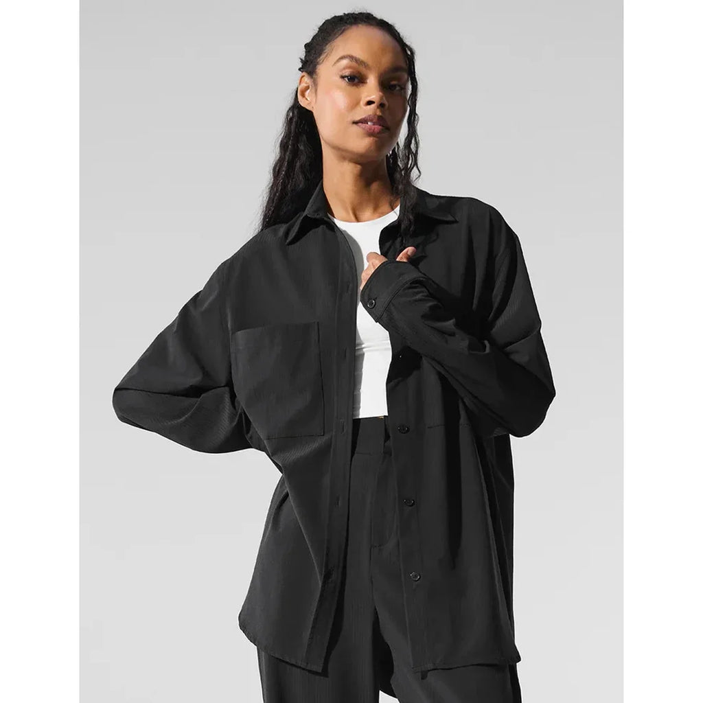 Ladies Dream Button Front Long Sleeve Loose Blouse Breathable Casual Outdoor Shirt with Comfortable Fit