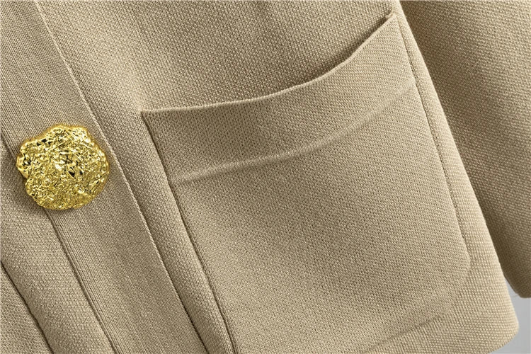 Knitted Two Piece Set for Women with Long Sleeve V Neck Cardigan and Wide Leg Pants