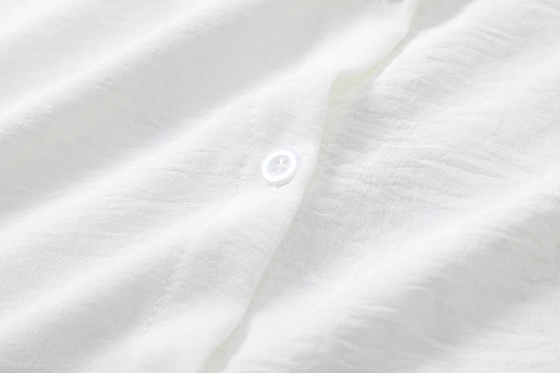 Women's Casual Cotton Linen Lapel Long Sleeve Shirt Autumn Winter Fashion Tunic