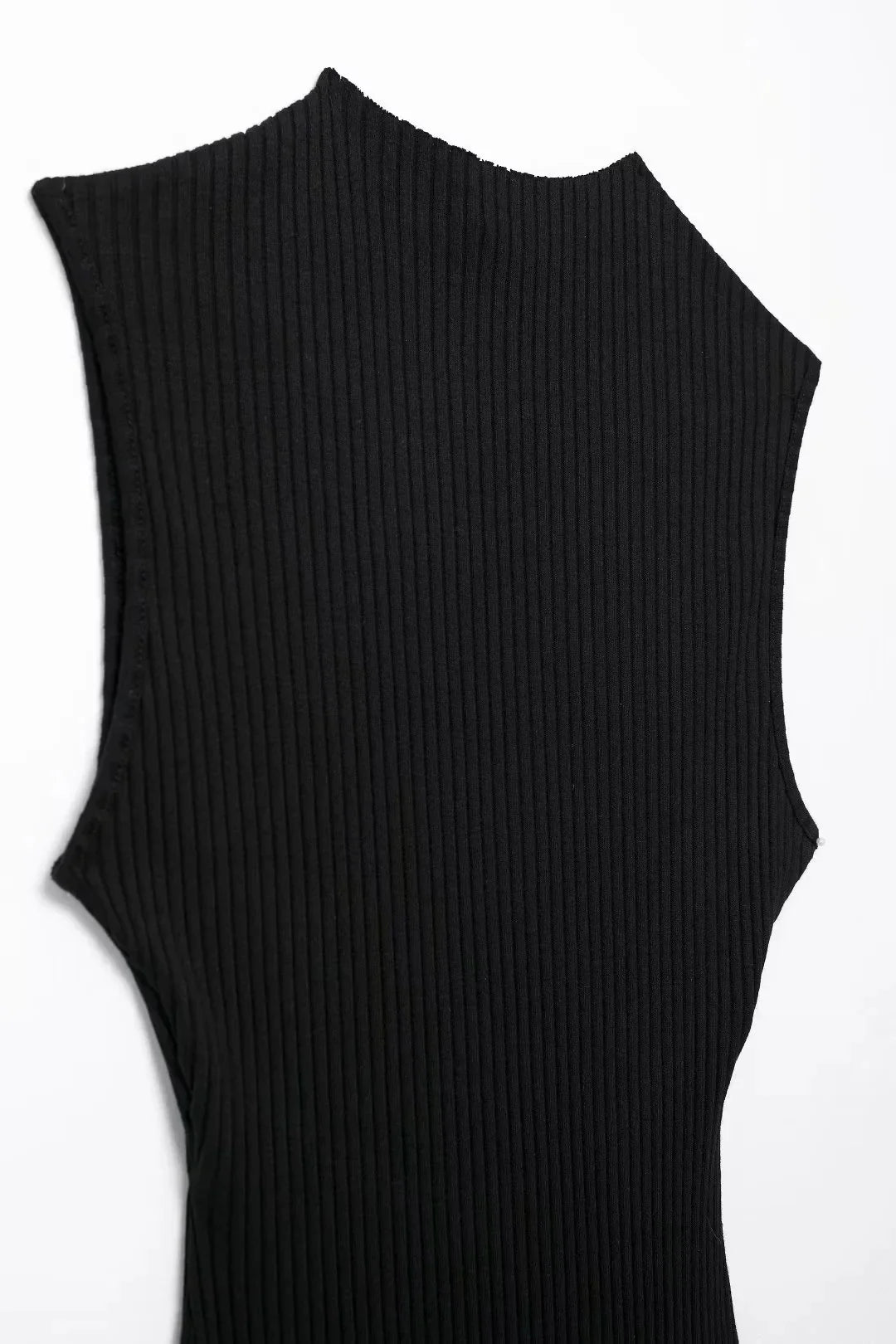 Pink Backless Mini Dress With Turtleneck Sleeveless Party