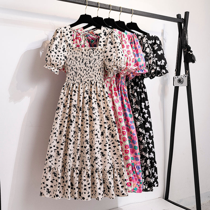 Backless Chiffon Pleated Midi Dress With Elastic Waist