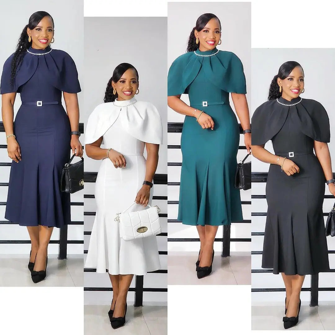 Elegant Church Dress For Women Modest Mermaid Cap Sleeve
