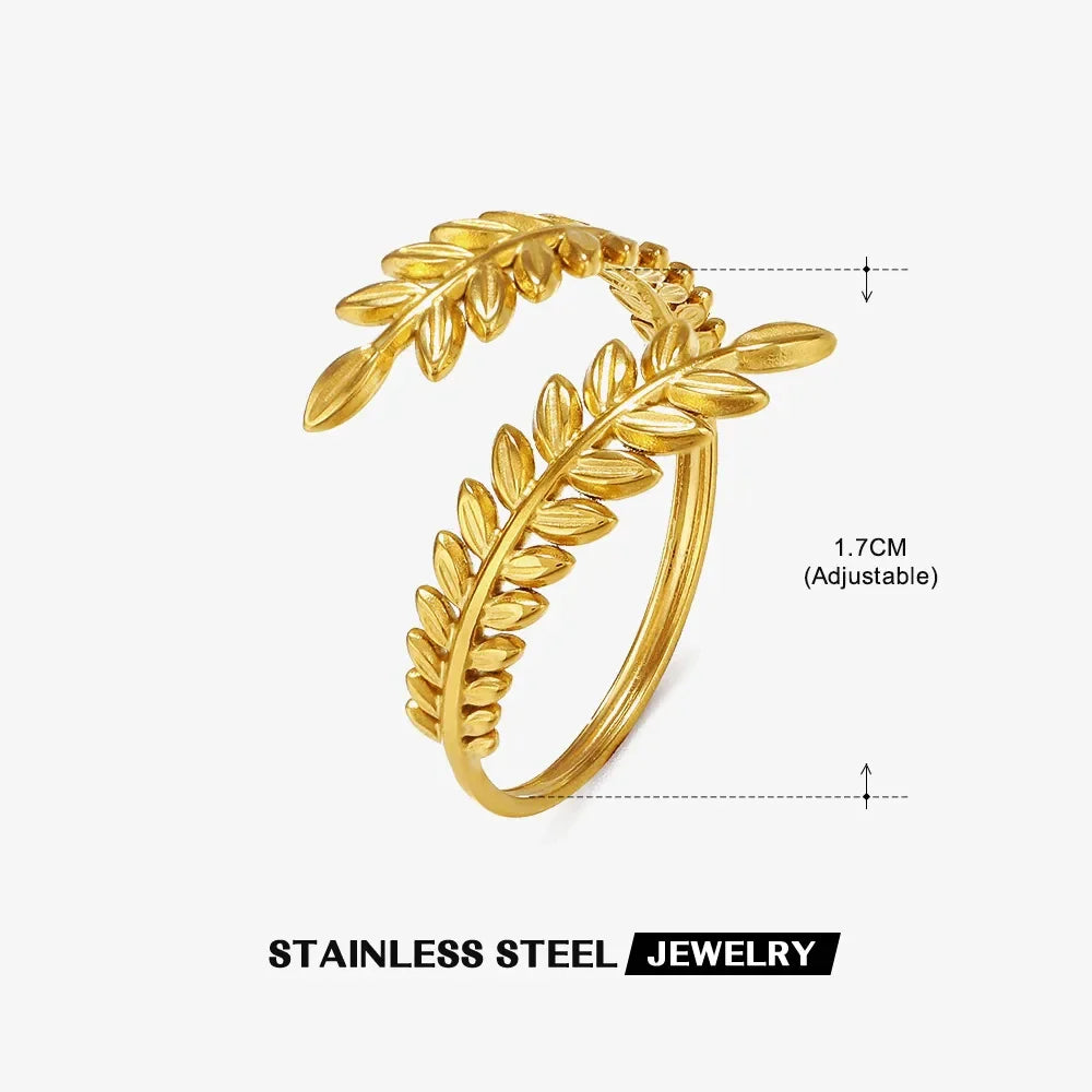 Adjustable 316L Stainless Steel Little Star Open Ring for Women - Trendy Gold Color Jewelry Gift for Weddings and Special Occasions