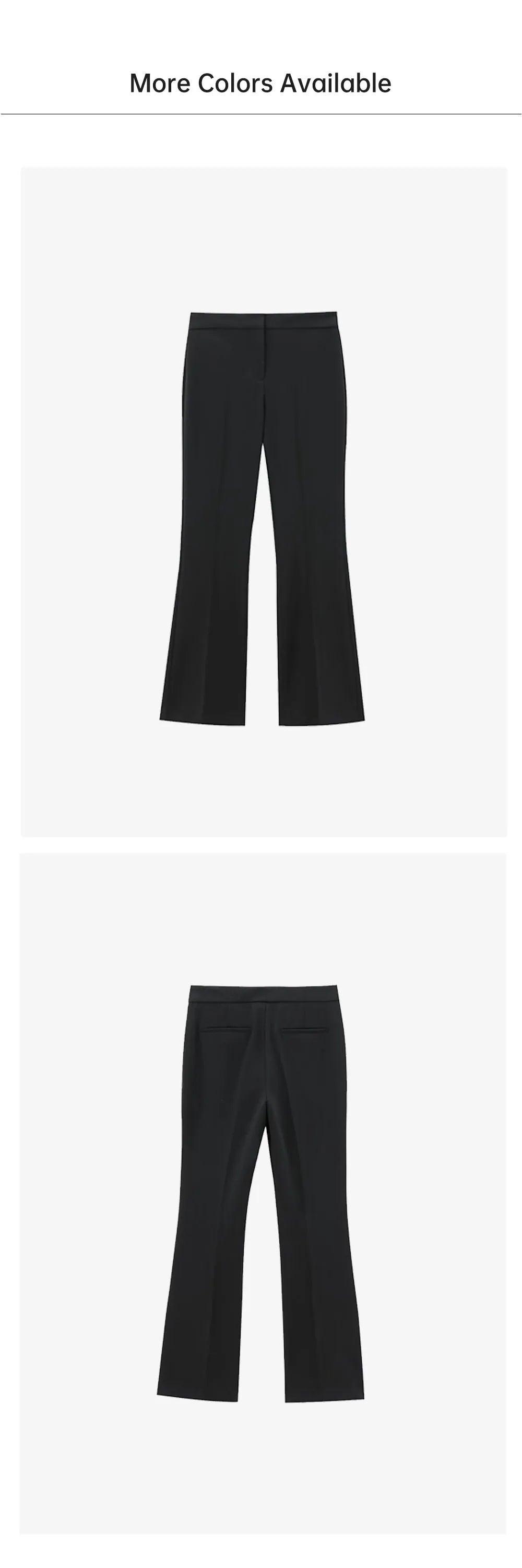 Casual Women's Long Sleeve Round Neck Suit Coat with High Waist Trumpet Pants Set for Elegant Slimming Silhouette