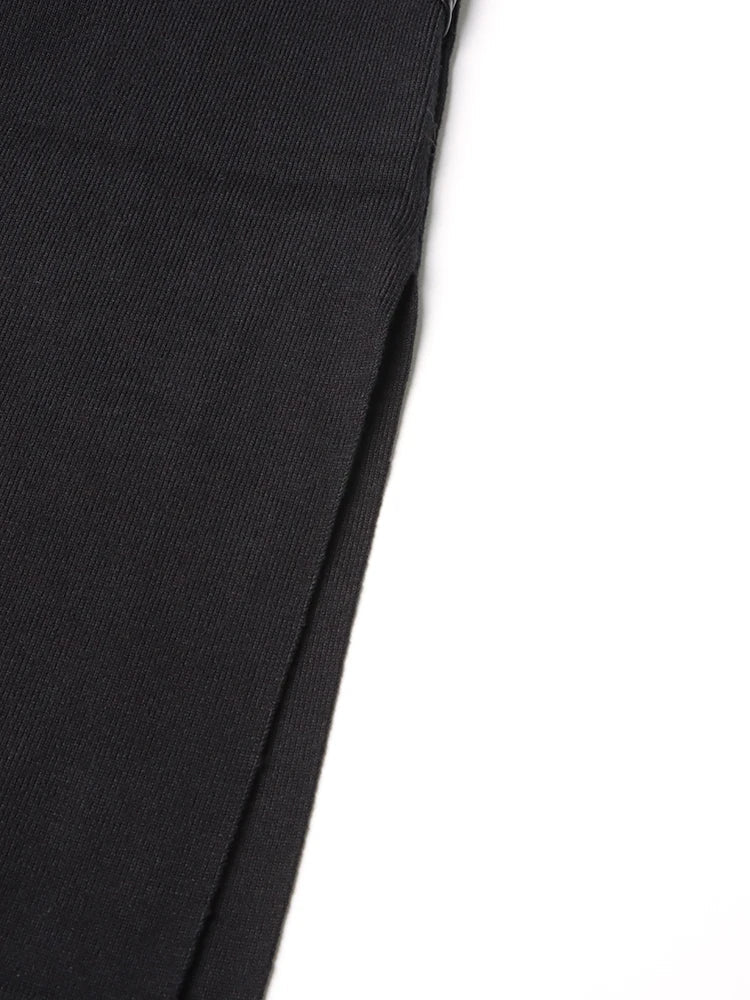 Spliced Belt A Line Dress For Women Stand Collar Sleeve