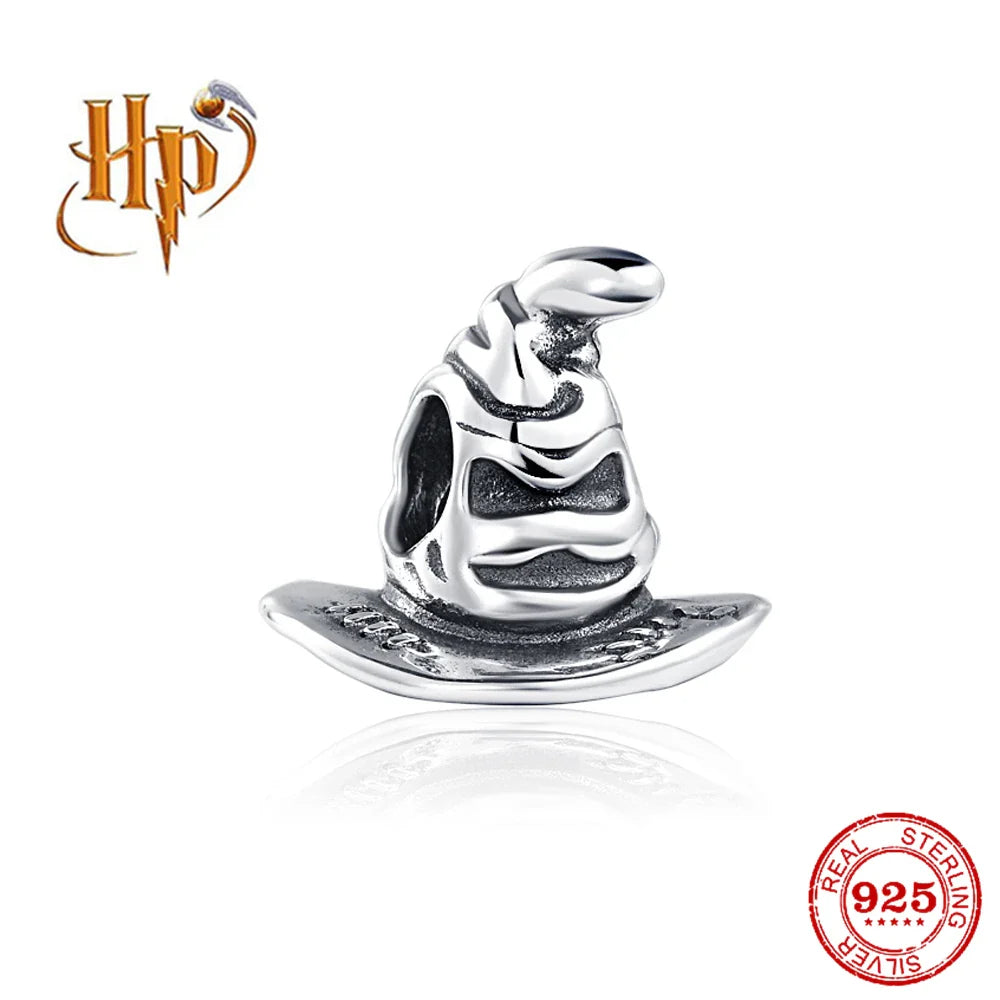 925 Sterling Silver Hat Flower Fairy Charm Bead for DIY Jewelry Bracelets and Pendants