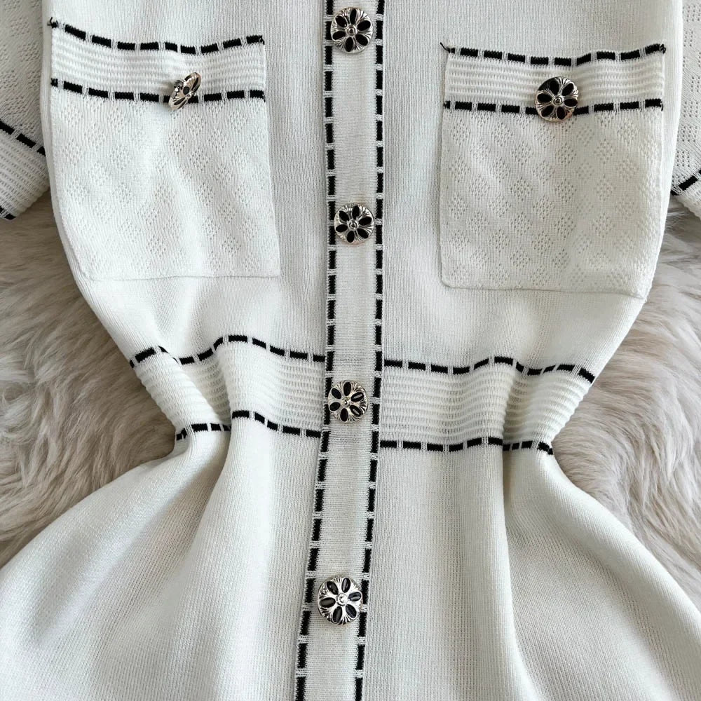 High Waist Retro Dress For Women Summer Elegant Style