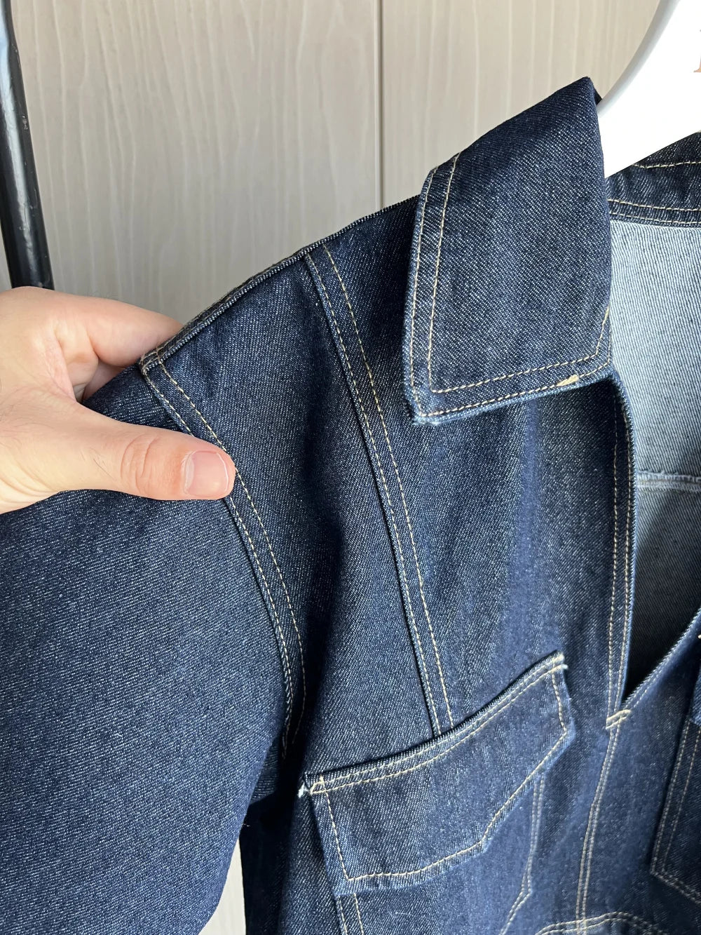 Sexy V Neck Loose Fit Short Denim Top with Asymmetrical Culottes Two Piece Denim Suit for Women