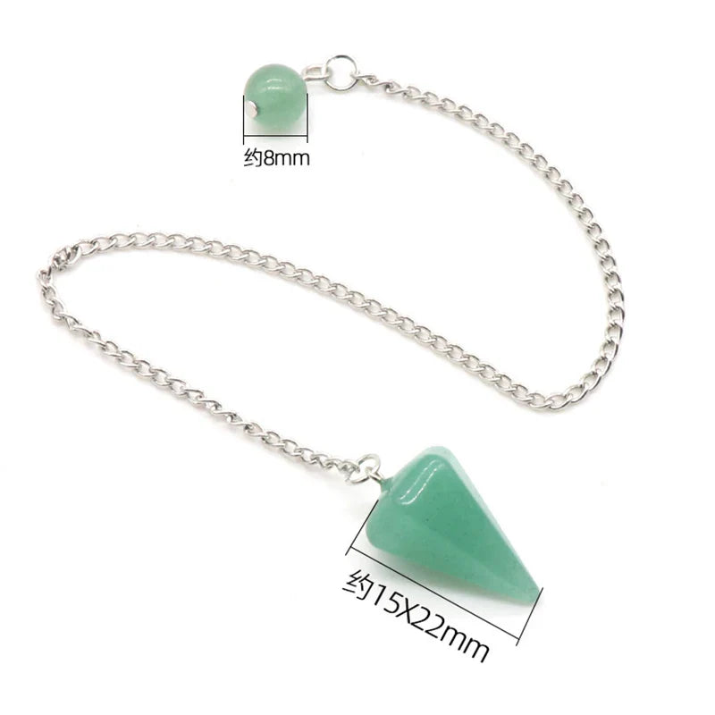 Natural Stone Quartz Agate Pendulum Pendant for Reiki Healing and Divination