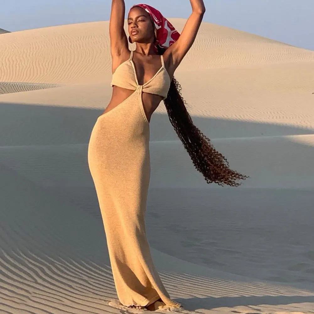 Elegant Sleeveless Backless Spaghetti Strap Party Dress